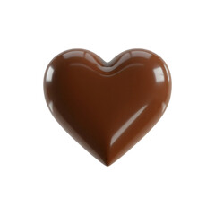 Heart-shaped chocolate with a glossy brown finish