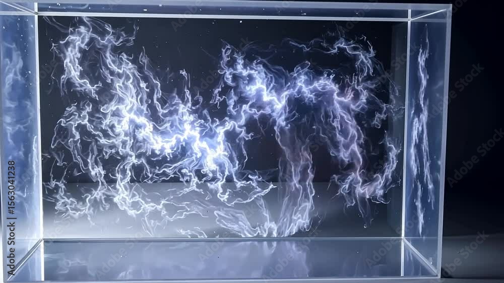 Poster abstract light display in transparent box