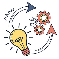 creative light bulb idea concept vector isolated white