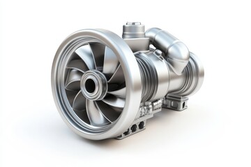 Industrial air compressor isolated on white background