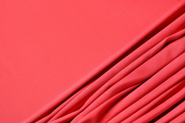 Beautiful red velvet curtain with folds as background