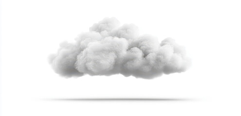 Minimalistic white cloud floating on a white isolated background