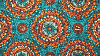 African print fabric pattern seamless Background
