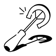 A sketchy style icon showing a heat stamp
