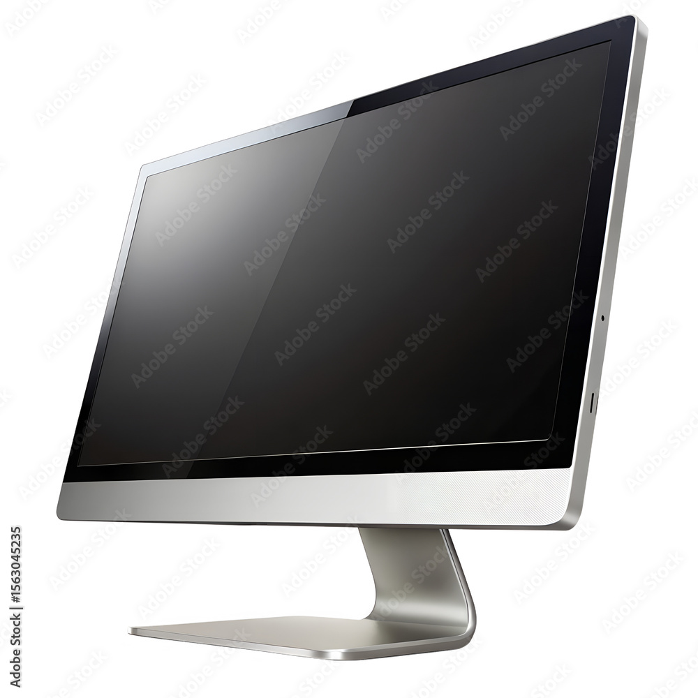 Poster a modern computer monitor with a blank screen is isolated on transparent background
