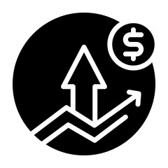 Sales Increase Vector Glyph Icon Design
