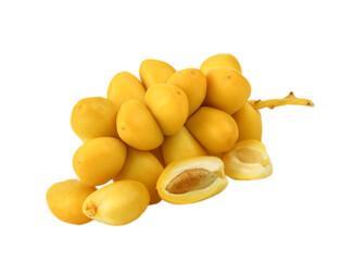 yellow raw date palm isolated on transparen png.