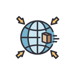 Global Logistics Network With Worldwide Delivery And Package Distribution