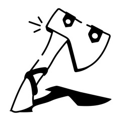  A doodle style icon showing hand axe
