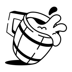 A hand drawn style icon of wine mug
