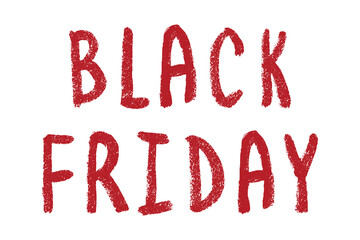 Black friday lettering Handwritten word Modern brush calligraphy Template for marketing ad, print, web, banner, poster, flyer Ink illustration