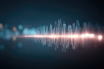 Dynamic sound wave representation with glowing peaks and smooth