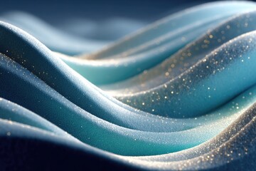 Soft undulating waves shimmer with sparkling details, creating s