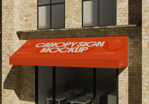 Storefront Canopy Sign Mockup