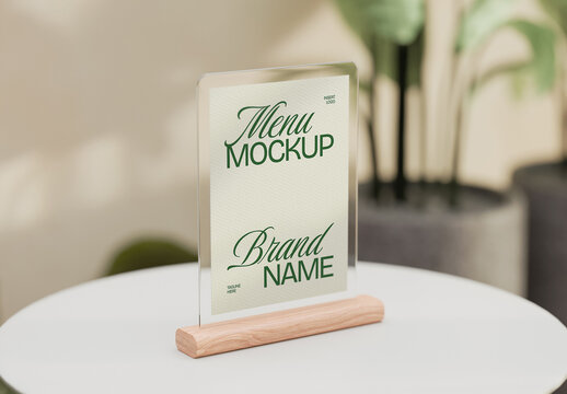 Acrylic Menu Board Mockup