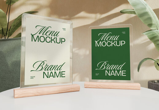 Clear Acrylic Menu Mockup