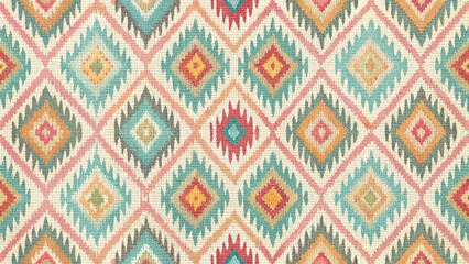 Geometric and pixel and ikat pattern fabric style and lace pattern fabric style Background