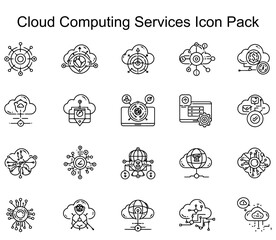 Obraz premium Cloud Computing Services Icon Pack