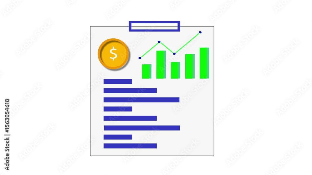 Poster financial report presentation displaying dollar symbol data charts and growth analysis. growth analy