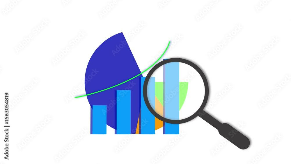 Aufkleber business analytics concept illustrating data analysis and market trends. market trends and data anal