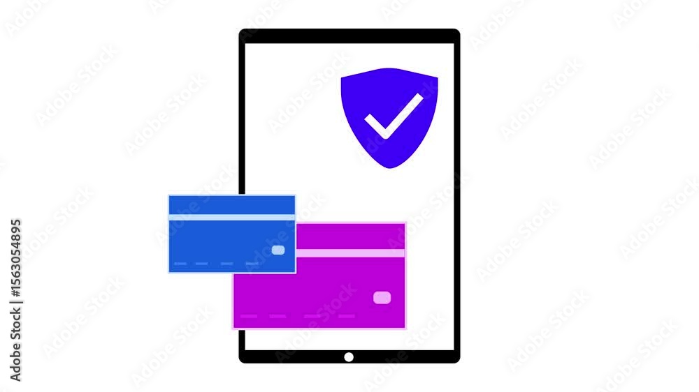 Poster secure online payments visual representation of credit card transactions and digital payment safety 