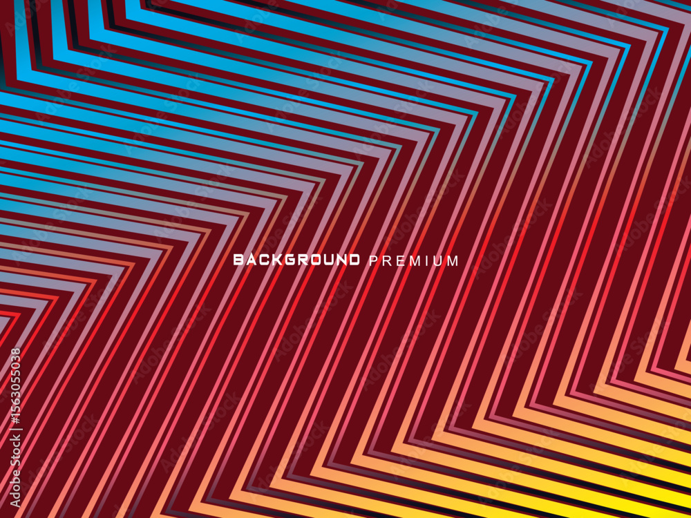 Poster Modern abstract design with a mix of colorful vertical lines that transition to a diagonal zigzag pattern, ideal for digital and graphic backgrounds.
