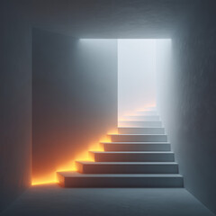 Obraz premium Symbolic abstract stairs leading into glowing space, perfect for motivational or spiritual design