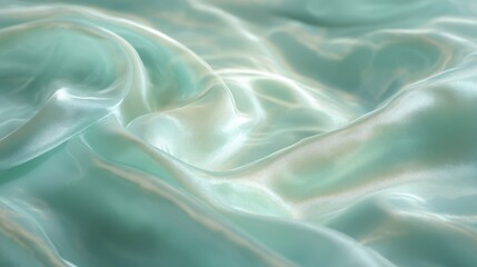 Obraz premium Elegant flowing cloth background in mint green