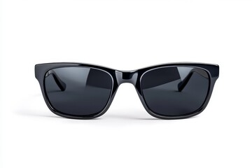 Black Sunglasses Front View on White Background