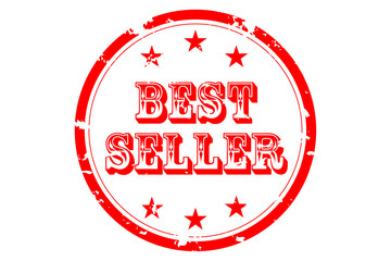 BEST SELLER - BEST SELLER text written on Red Rubber Stamp 

