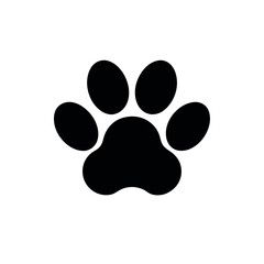 Paw Print – Single Silhouette Vector Illustration – Minimal Animal Track Icon for Pet Designs, Veterinary Logos, Adoption Campaigns, and Cute Animal-Themed Projects