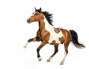 Obraz premium Joyful Paint Horse in Motion A Stunning Equine Portrait