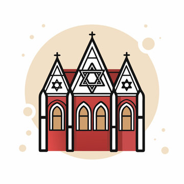 red synagogue building icon clip art preview