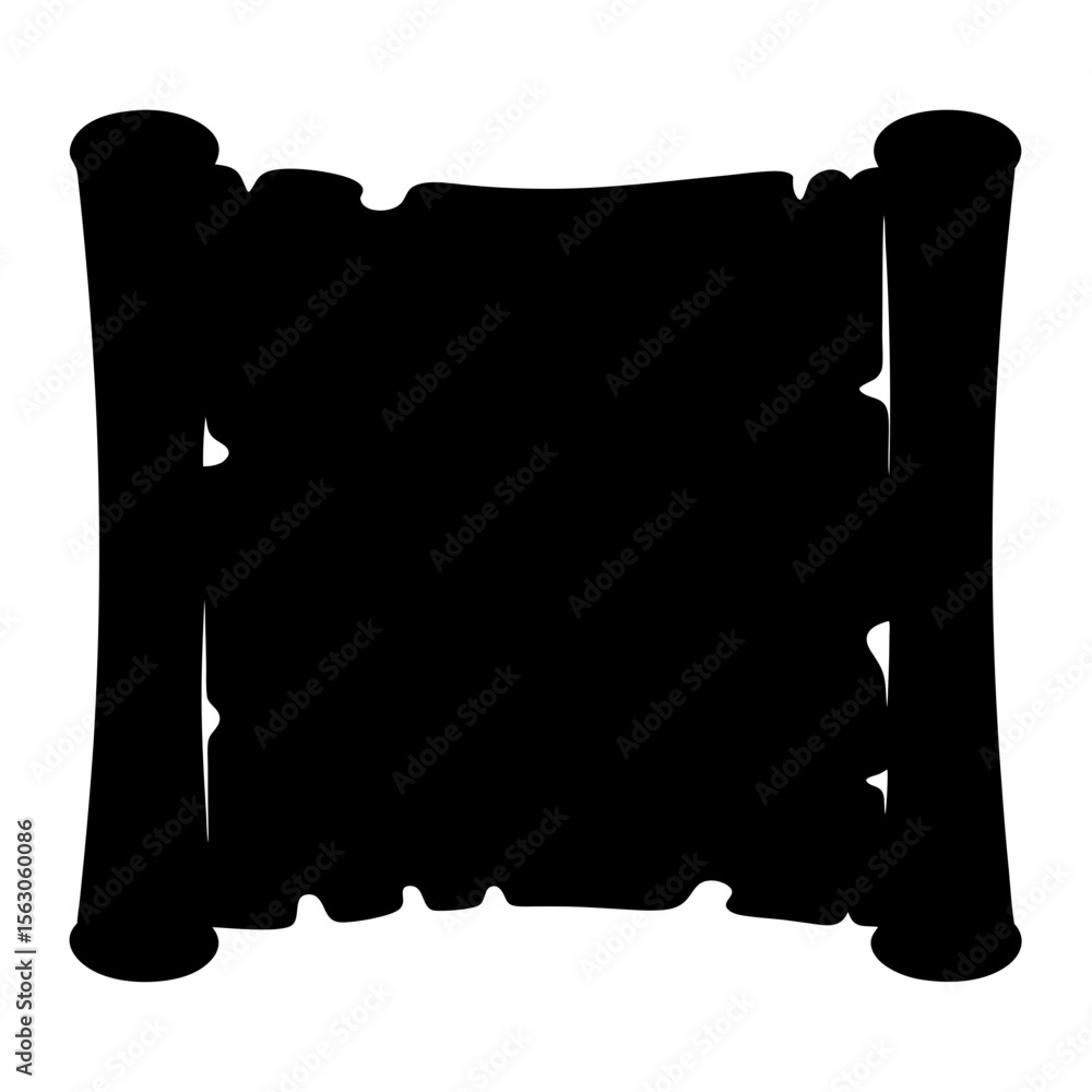 Aufkleber mysterious ancient scroll parchment silhouette with torn edges, ready for your message