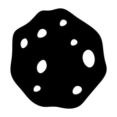 Minimalist Chocolate Chip Cookie Illustration with a Black Silhouette and White Chips