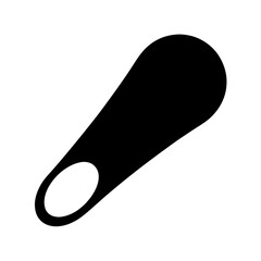 Stylized silhouette of a modern bottle opener with a sleek design