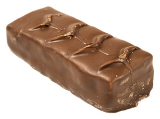 Delicious milk chocolate caramel nougat peanut candy snack with a smooth glossy surface and broken...