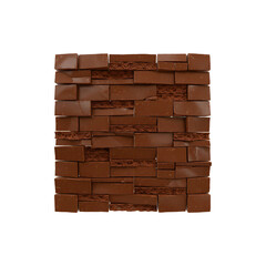 Wall Made of Chocolate Bricks, Representing Sweet Construction