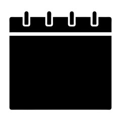 Simple black and white calendar icon representing scheduling and appointments
