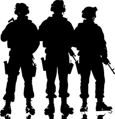 American Soldiers with Flag and Helicopters Silhouette