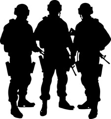 American Soldiers with Flag and Helicopters Silhouette