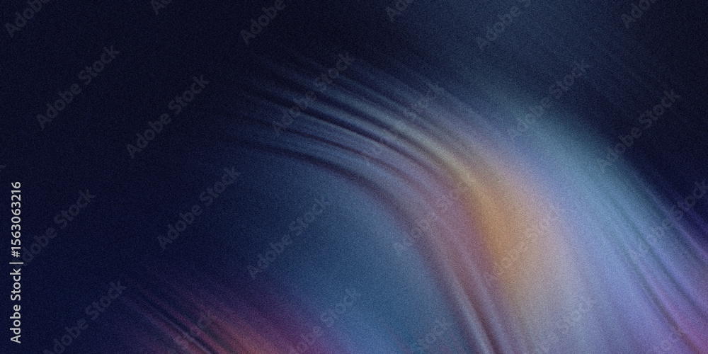 Poster a dark abstract background features blurred, swirling patterns of blue and white hues, creating a te
