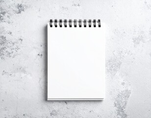 White Spiral-Bound Notebook Mockup on Textured Background