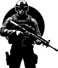  Military Soldiers and Helicopter Silhouette vector bundle