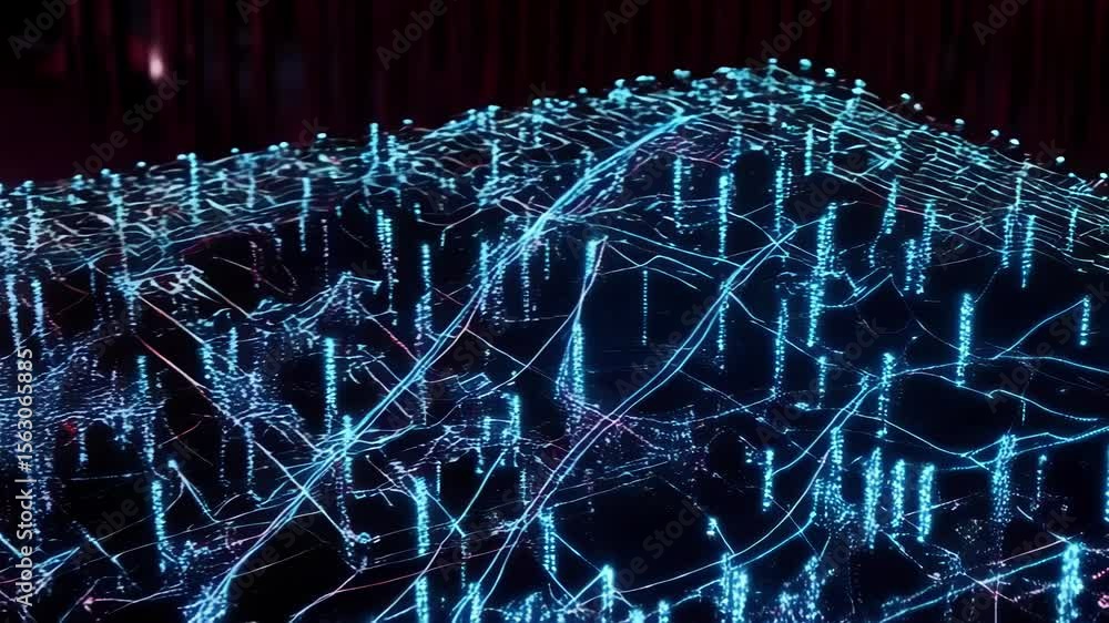 Poster a robot hand places a microchip on a circuit board, symbolizing artificial intelligence and future t