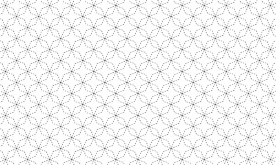 Fototapeta premium 2点クロスしたラフな破線の角七宝繋ぎ模様