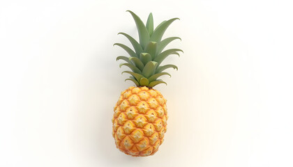 Small ripe pineapple. Represents tropical fruit, healthy eating, or natural produce. Vibrant, juicy, and delicious.

