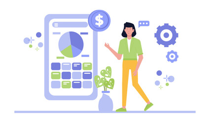 Business owner checking e-wallet transaction reports