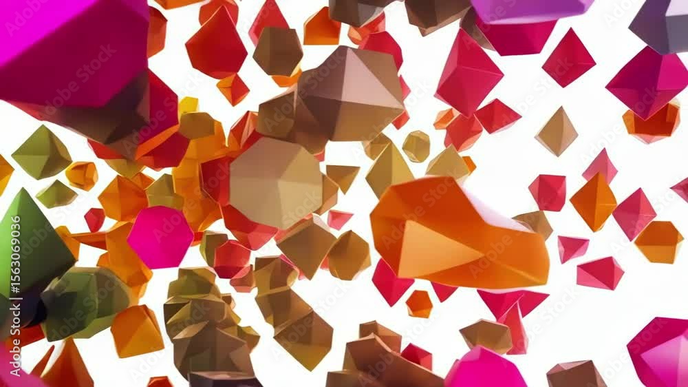 Poster a vibrant abstract network of colorful triangles and lines connects in a modern, geometric design on