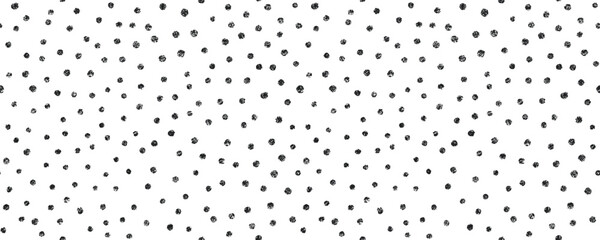 Crayon polka dot seamless pattern. Cute doodle polkadot texture. Hand drawn chalk scribble round shape background. Baby kids seamless pattern. Vector illustration isolated on white background.